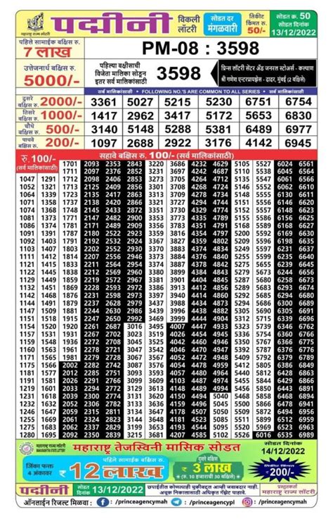 maharashtra padmini weekly draw|Lottery Details .